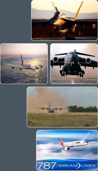 Collage of airplanes
